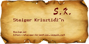 Steiger Krisztián névjegykártya